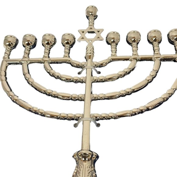 Rite Lite Mini Menorah Silver and Chanukah Candles Set Blue Pack of 44 Candles - Picture 5 of 11